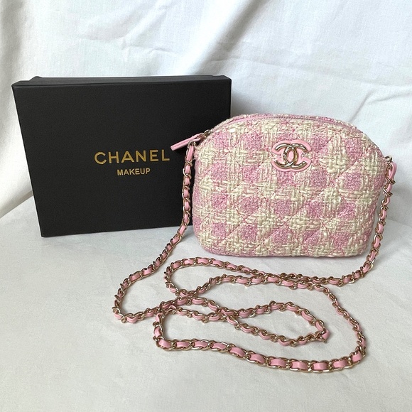 NEW CC Pink Tweed Crossbody Bag - Picture 2 of 12